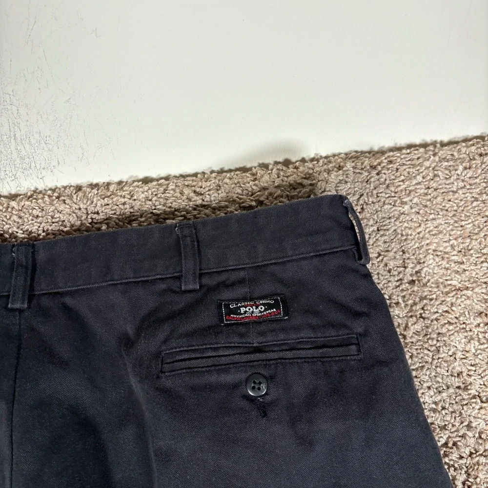 Polo Ralph Lauren Hammond Pant Mens 40x32 Navy Blue Pleated Cuffed Chino Pant